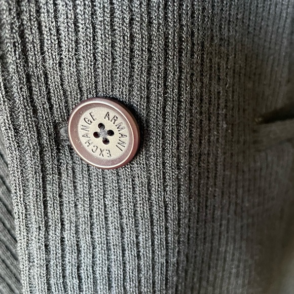 Armani Exchange Black Men's 100% Virgin Wool Knit Blazer Jacket Size Large - Picture 10 of 14